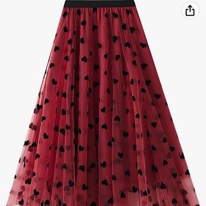 Red tulle heart skirt
